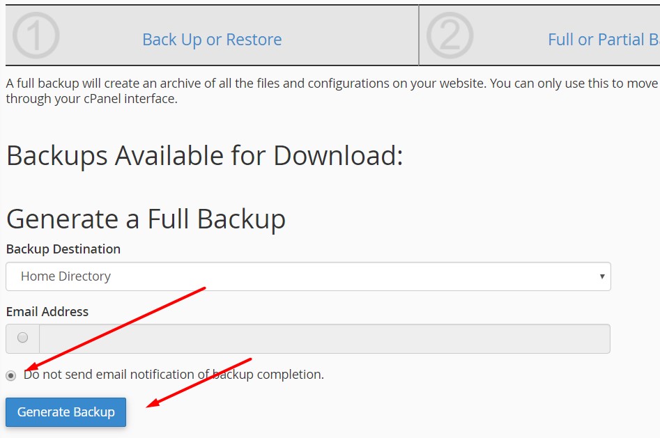 Cpanel Full Yedek Alma