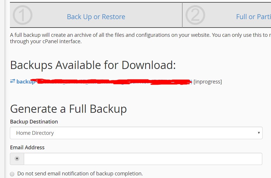 Cpanel Full Yedek Alma