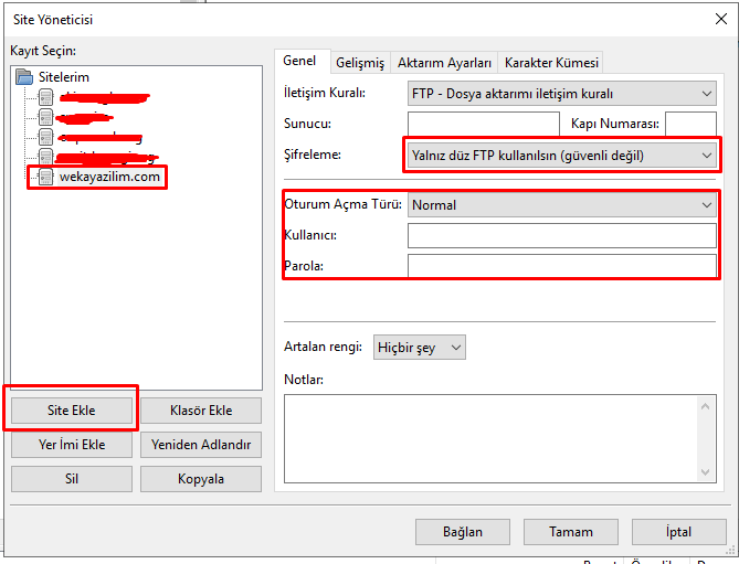 Filezilla Too Many Connections (8) from this IP Hatası