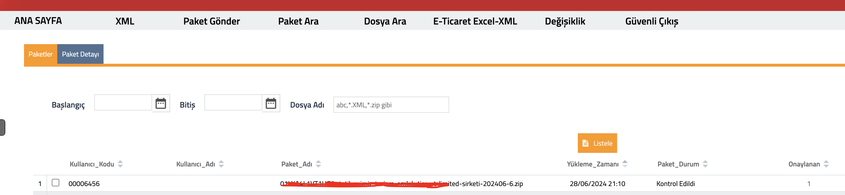 Btrans XML Çıktı Alma ve Yükleme