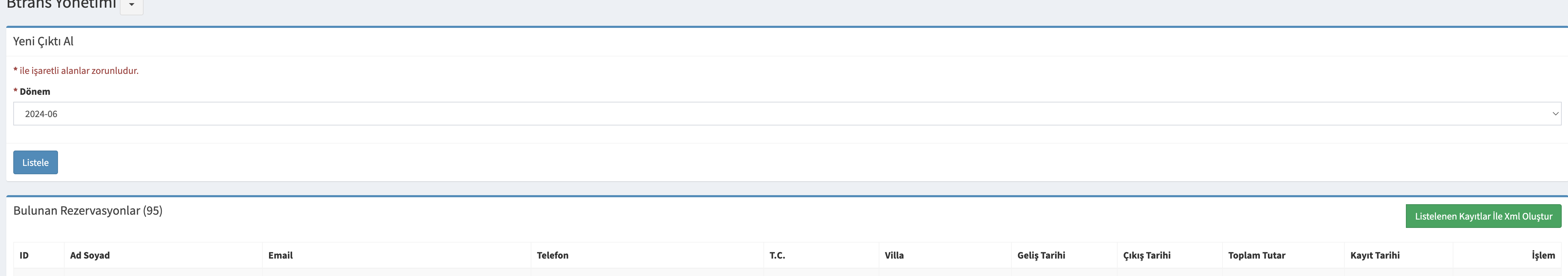 Btrans XML Çıktı Alma ve Yükleme